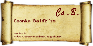 Csonka Balázs névjegykártya